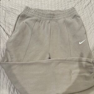 Nike front seam joggers cream color